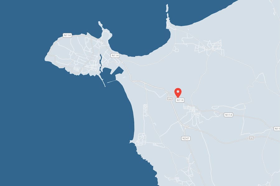 Location map showing Chillax Villa in Atouguia da Baleia near Peniche and Baleal